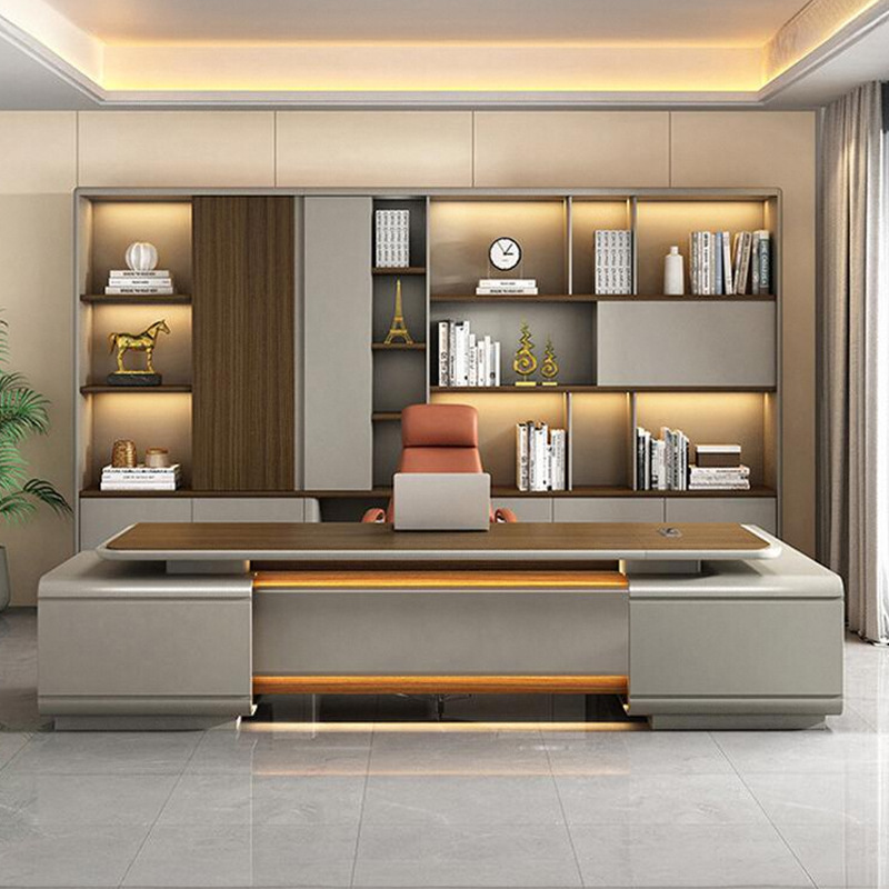 Biurko wykonawcze, model DBT008, prezes/Biurko prezesa, duże biurko menedżerskie Premium z zestawem krzeseł biurowych dla menedżera\\Biuro